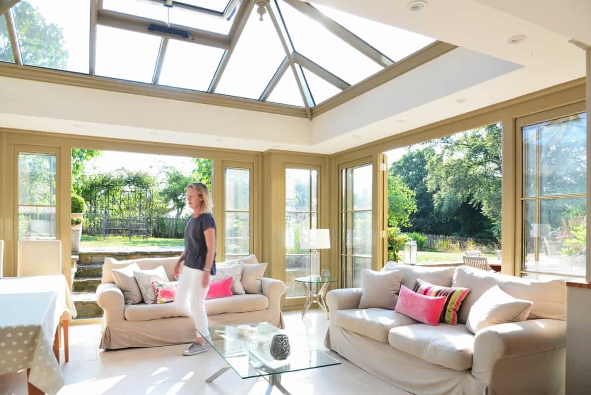 painted timber orangery interior