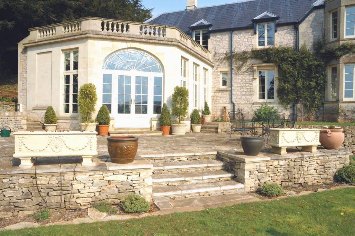 stone orangery timber windows