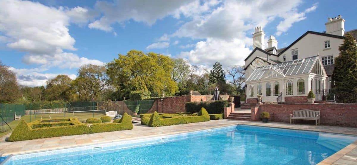 conservatory with pool views