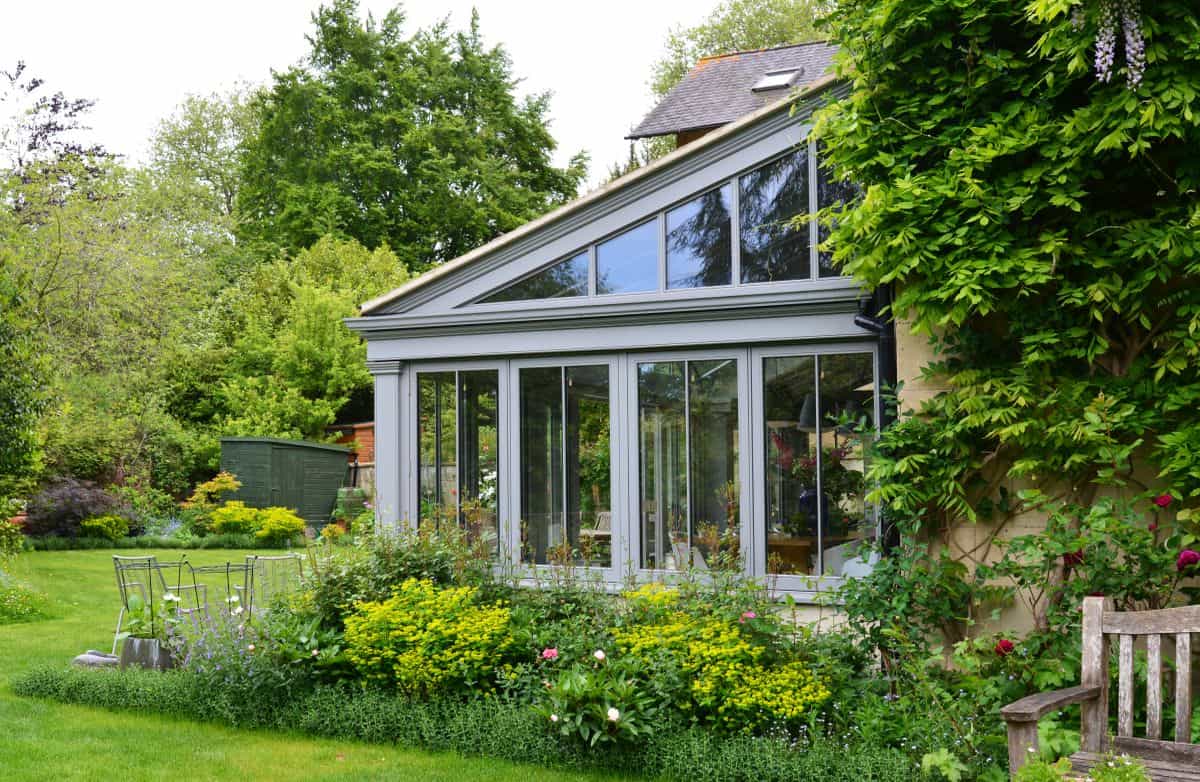 painted wooden garden room