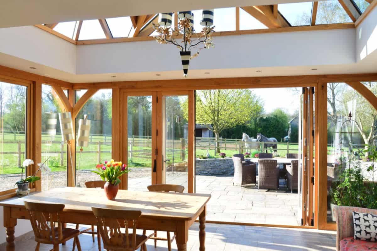 oak orangery with bi-fold doors