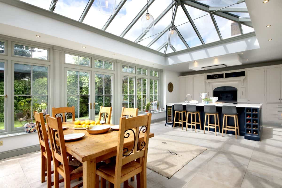 open plan orangery kitchen extension