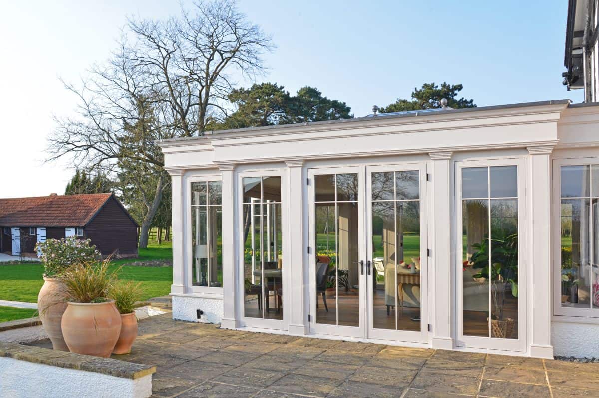 orangery with cruciform window bars