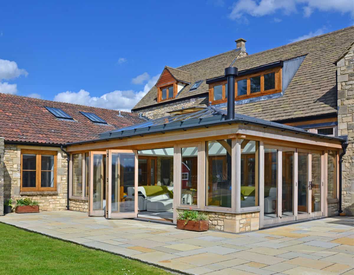 oak orangery with bi-fold doors