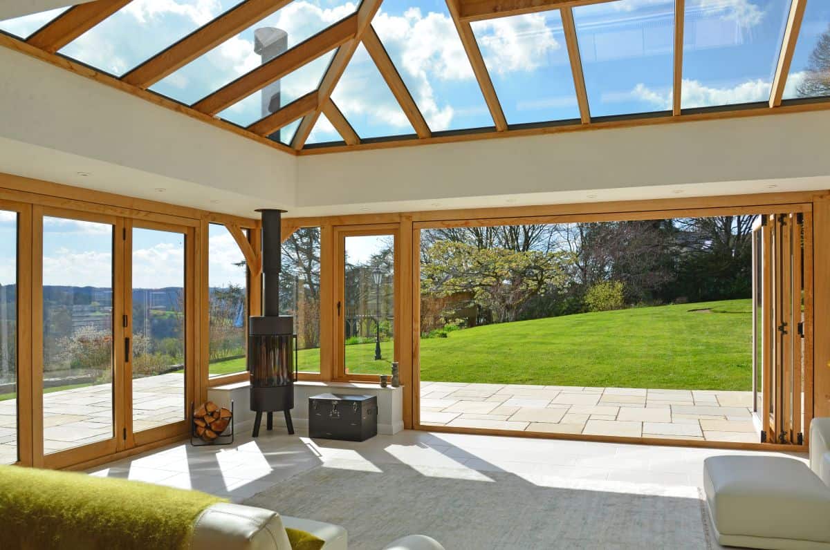 oak orangery living room interior