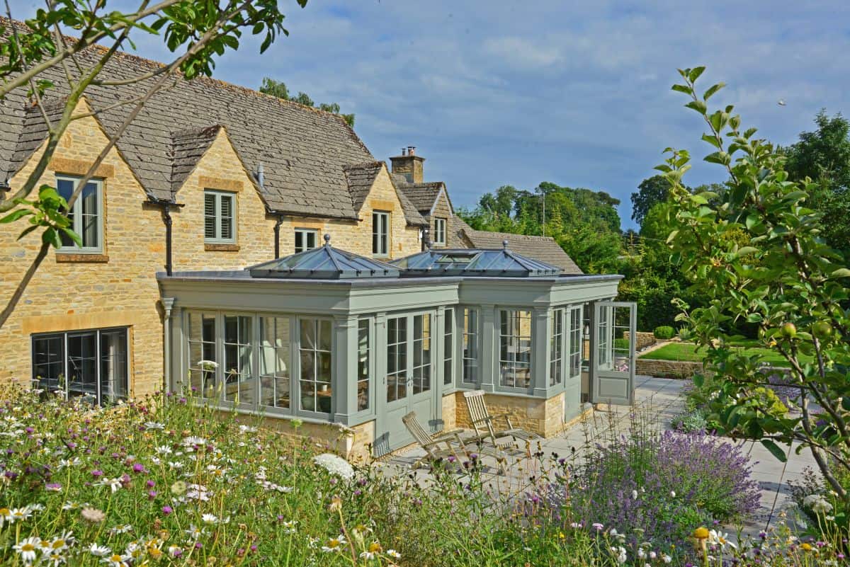 orangery with wildflower garden