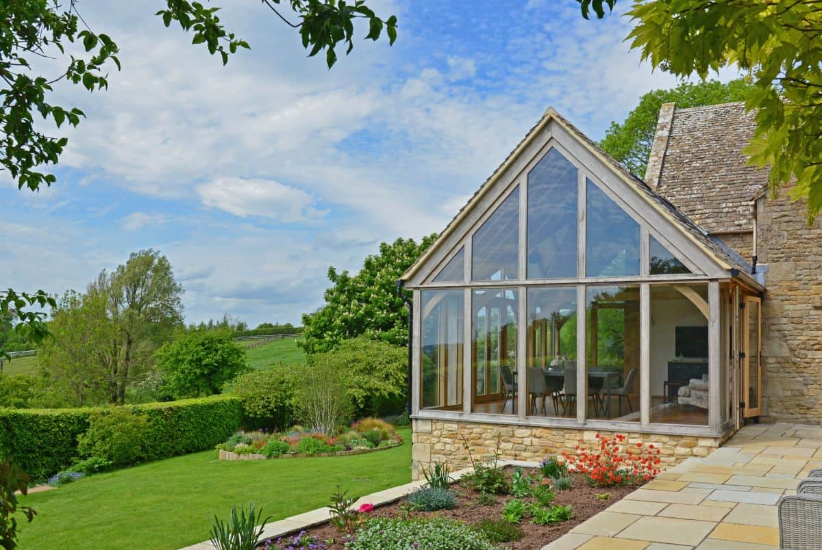 natural oak garden room exterior