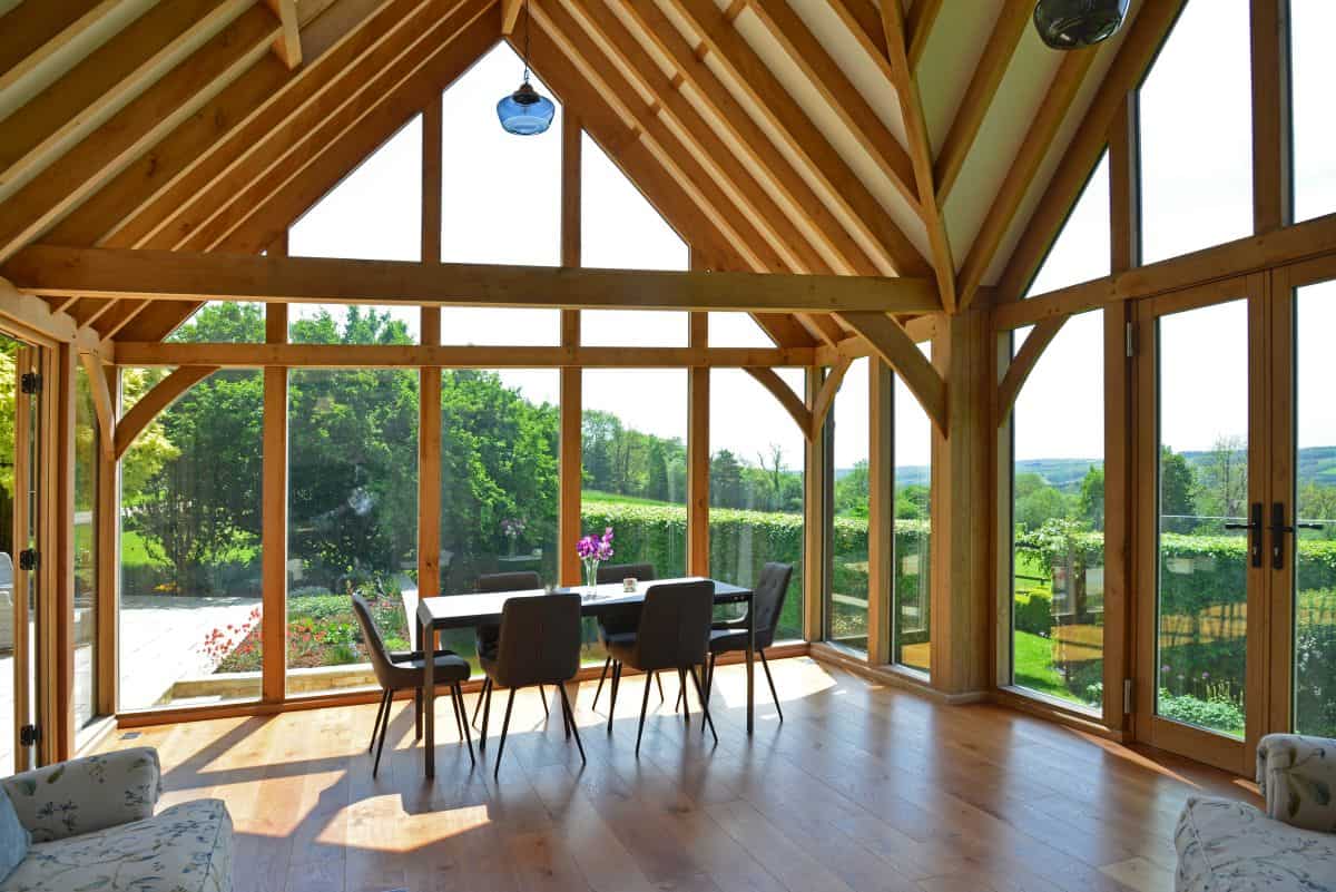 natural oak garden room interior