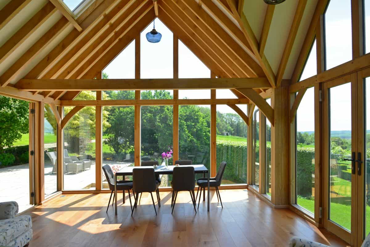 gable oak garden room interior