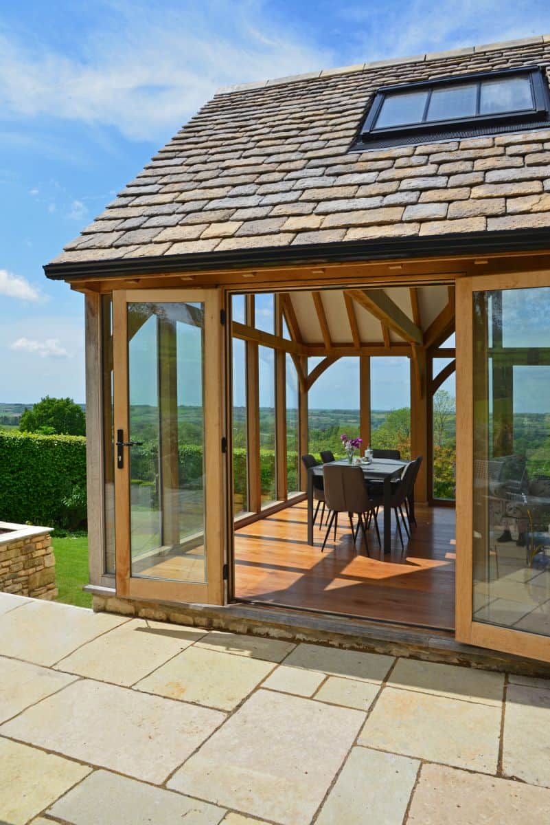 gable roof garden room exterior