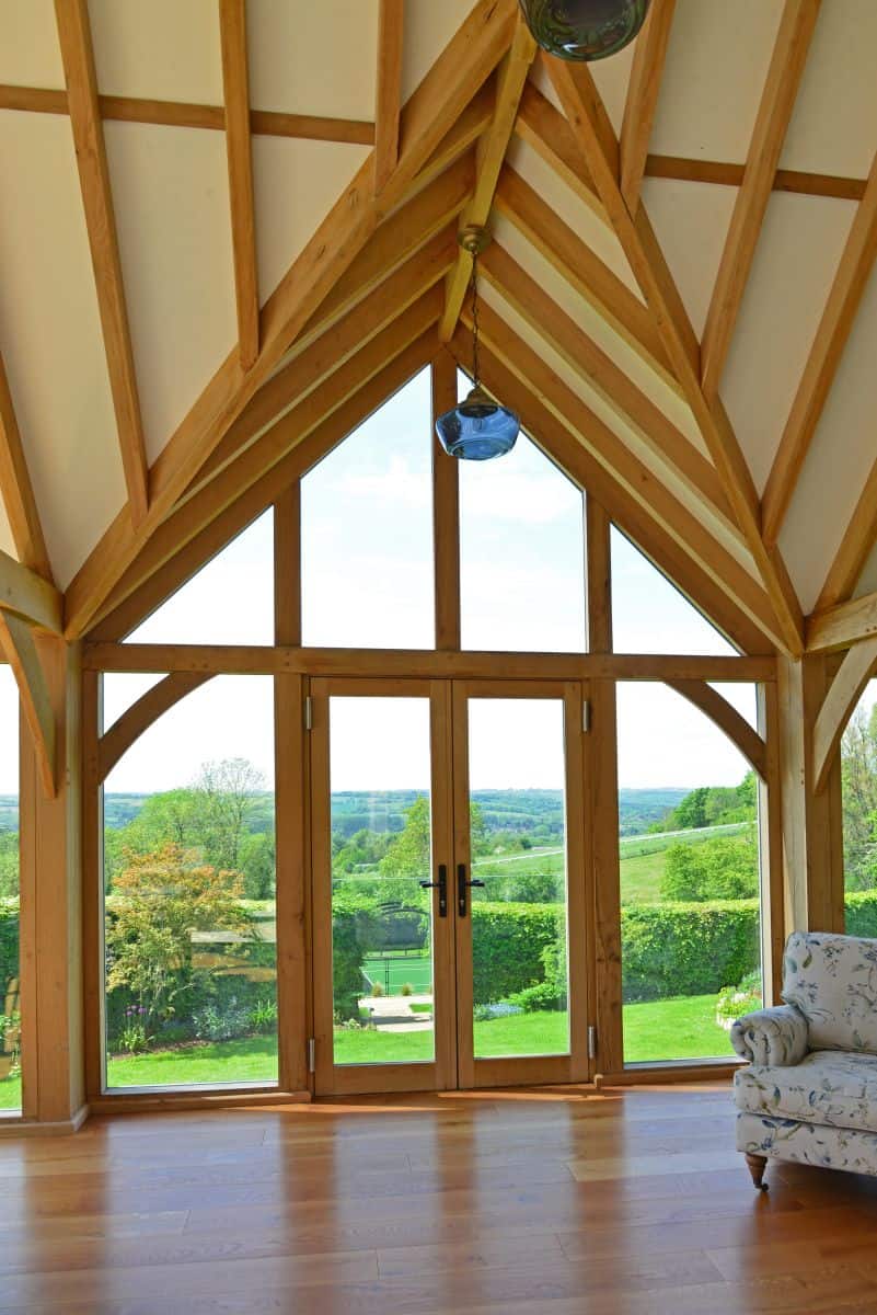 gable roof garden room interior