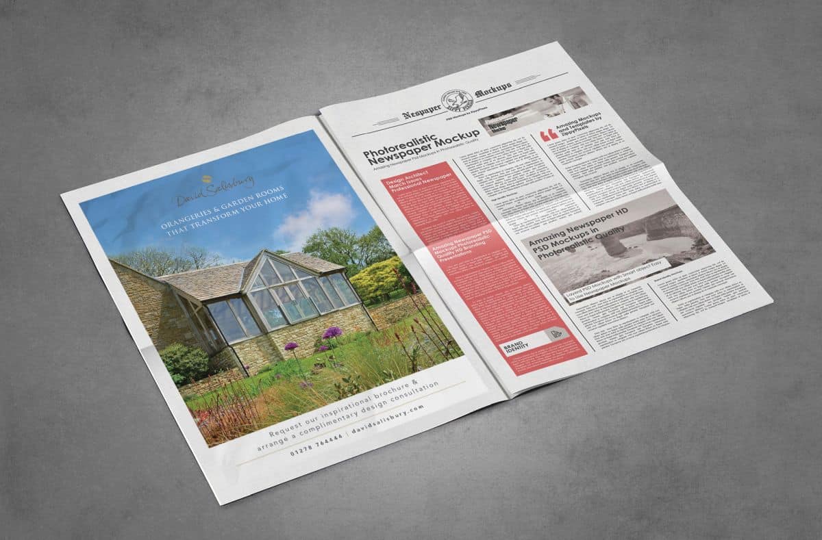 garden room advertising in lifestyle press