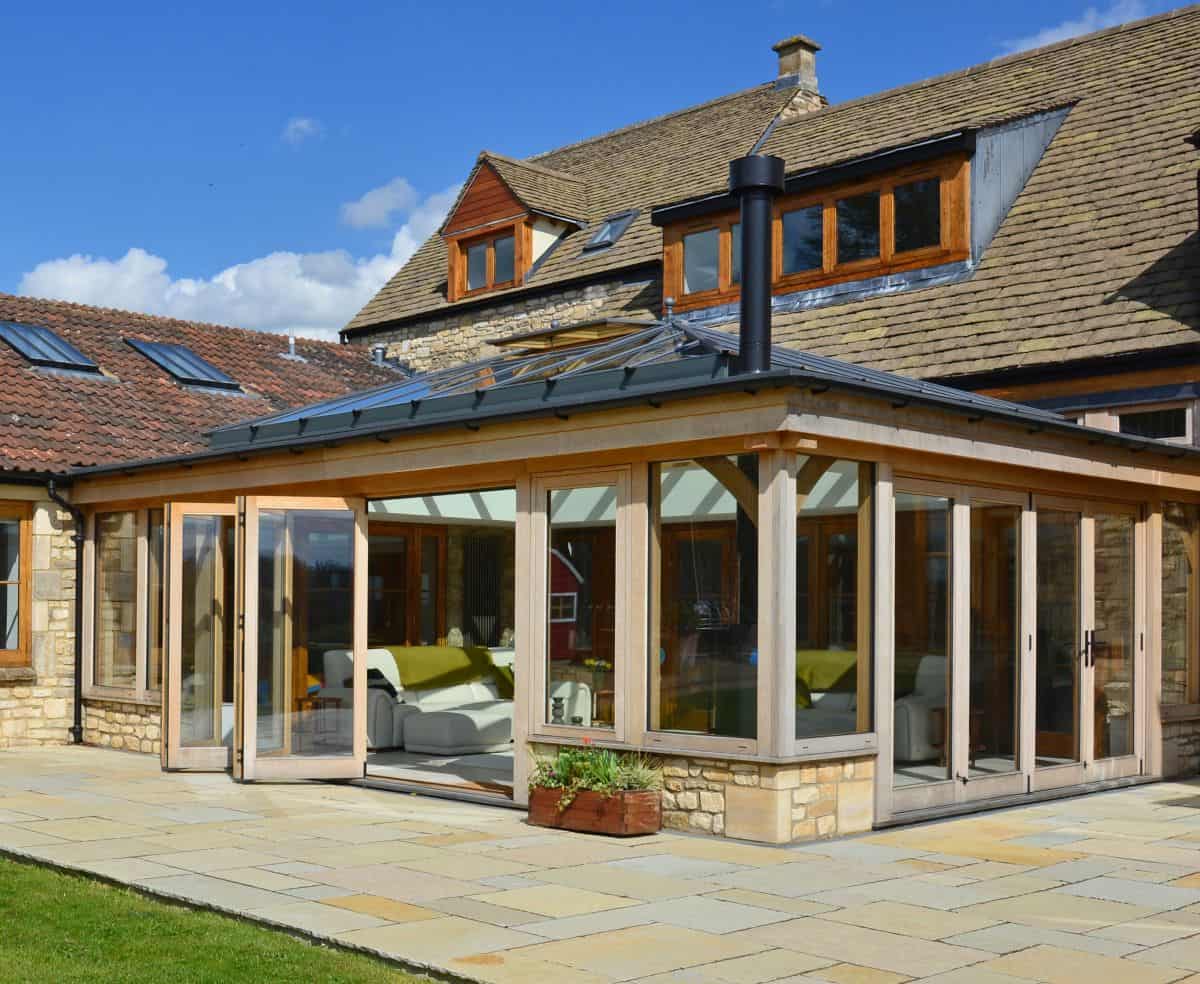 oak orangery with bi-fold doors