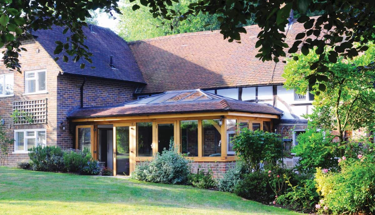 oak mansard roof orangery