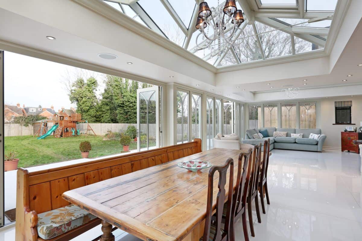 open plan orangery with bi-folds