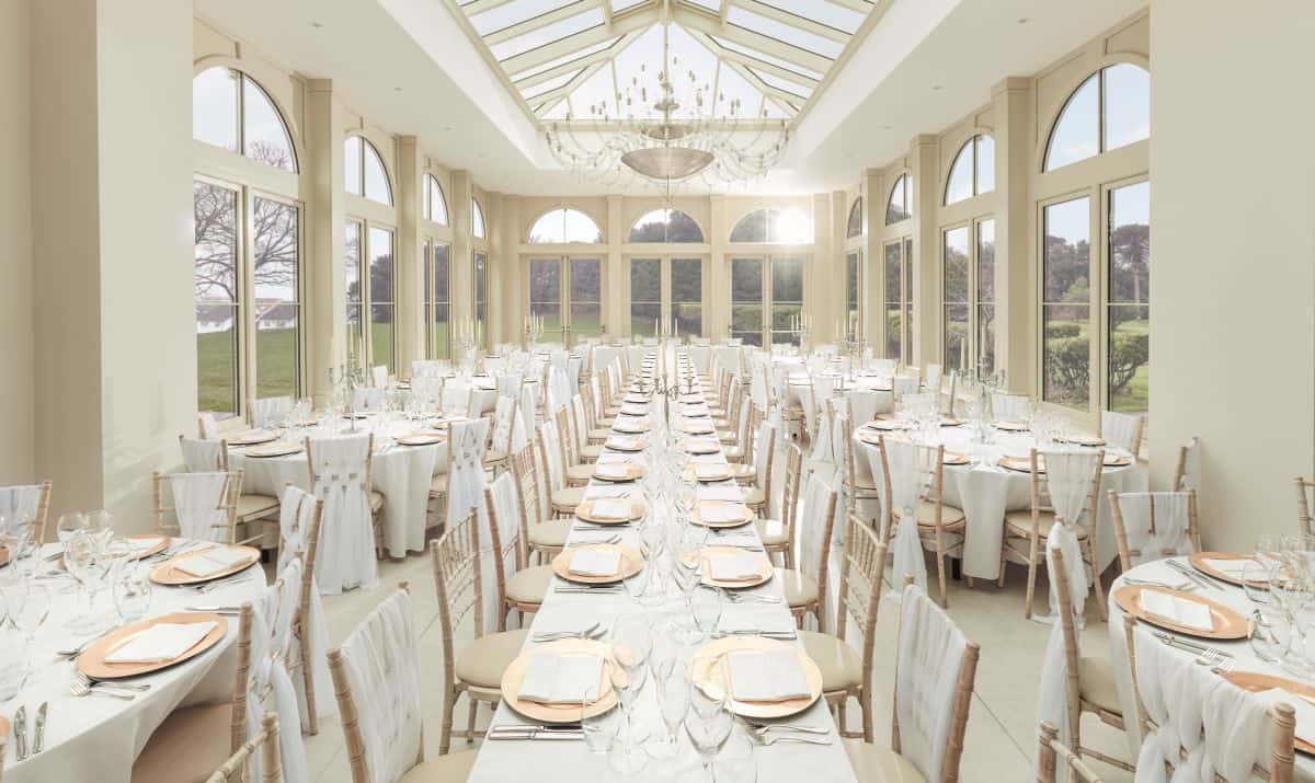 luxury wedding orangery venue interior