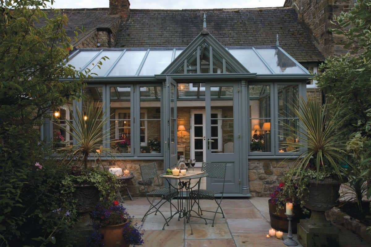 wooden gable conservatory