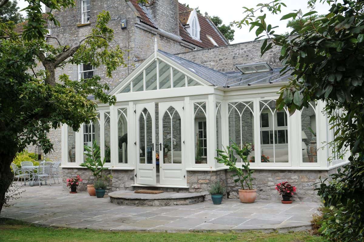 painted timber gable conservatory
