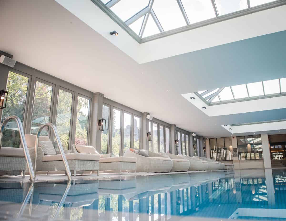 luxury pool building interior