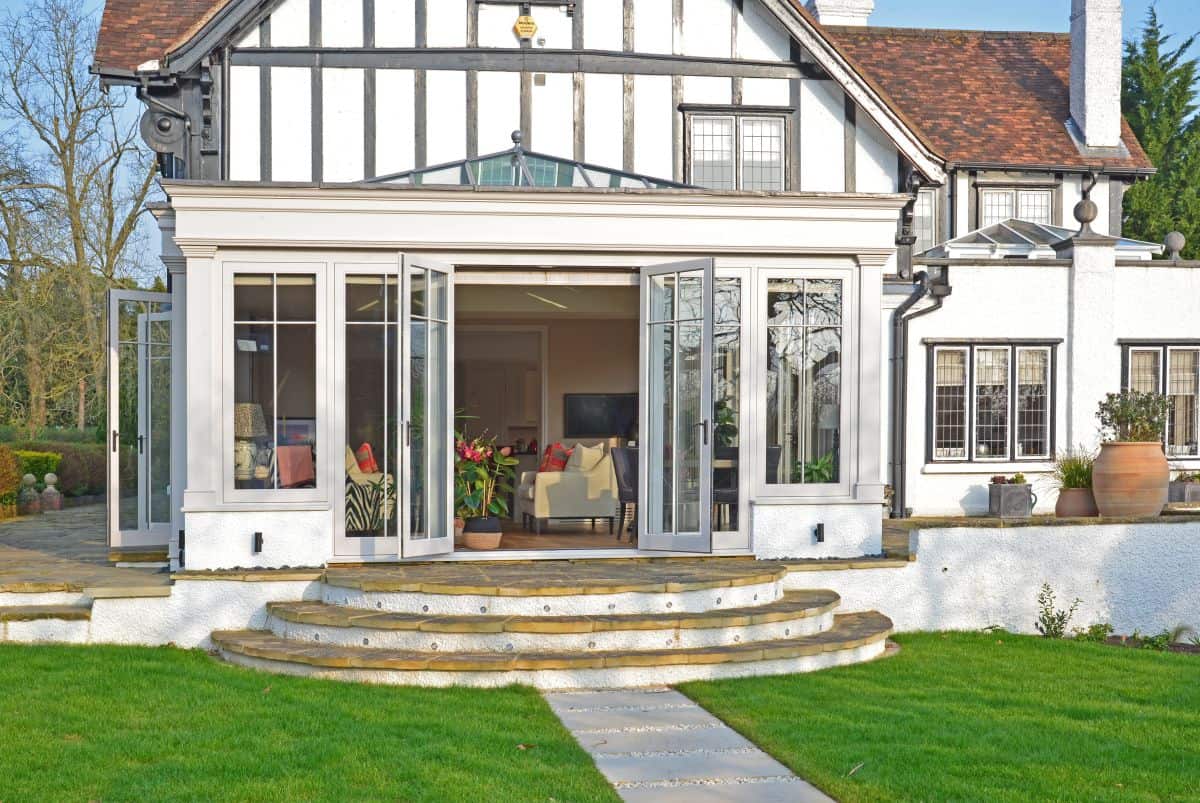 orangery with pairs of French doors