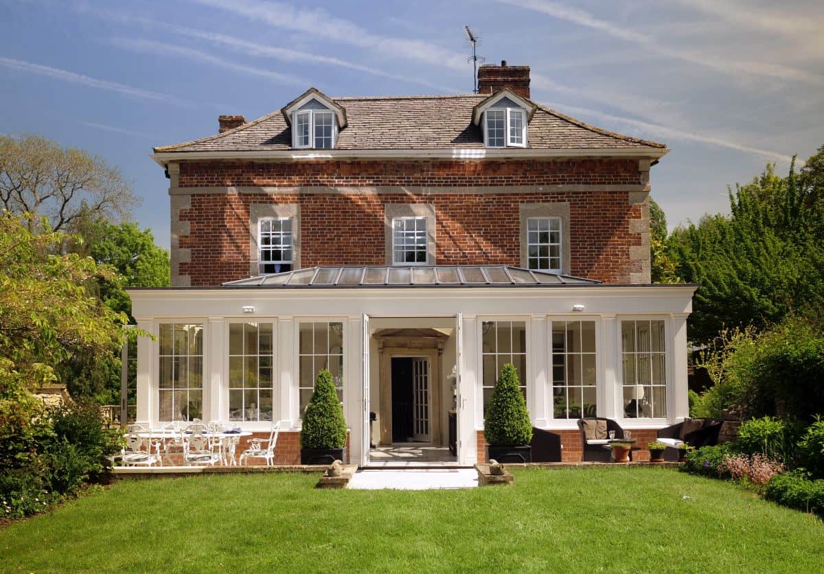 luxury orangery with French doors