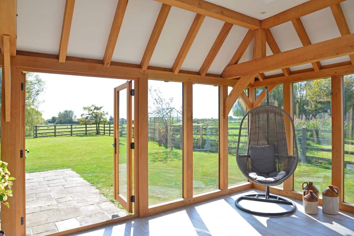 oak orangery with french doors