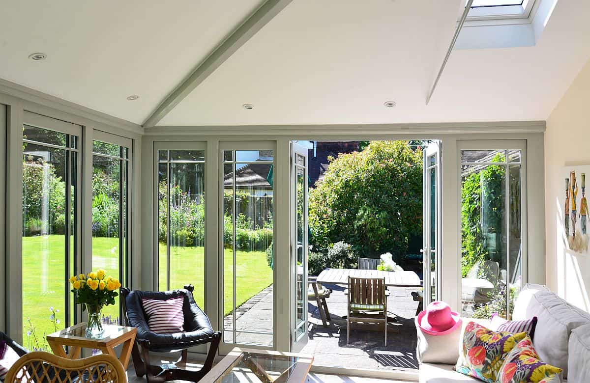 garden room with solid roof