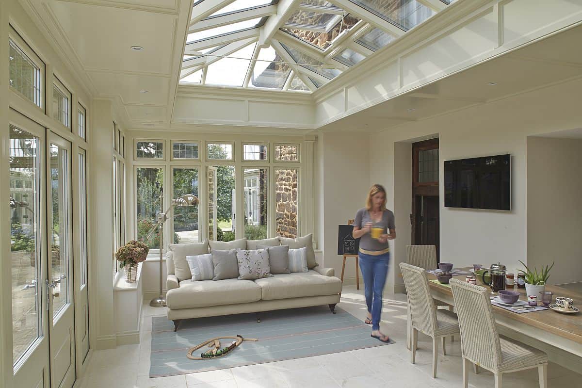 open plan garden room interior