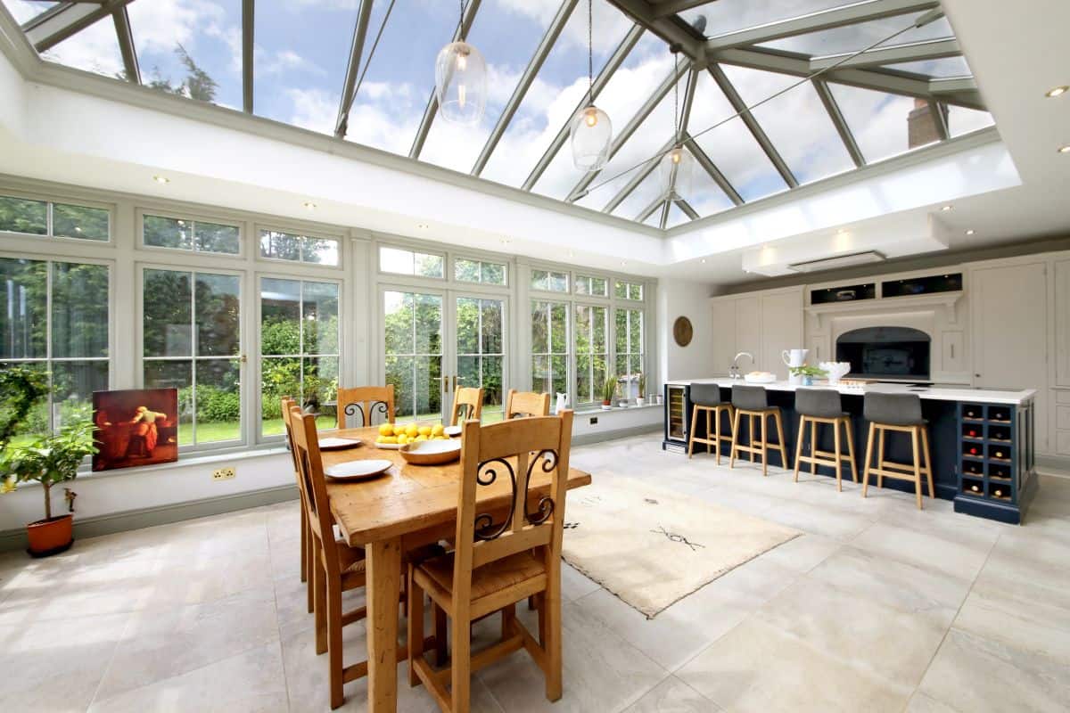 open plan kitchen orangery