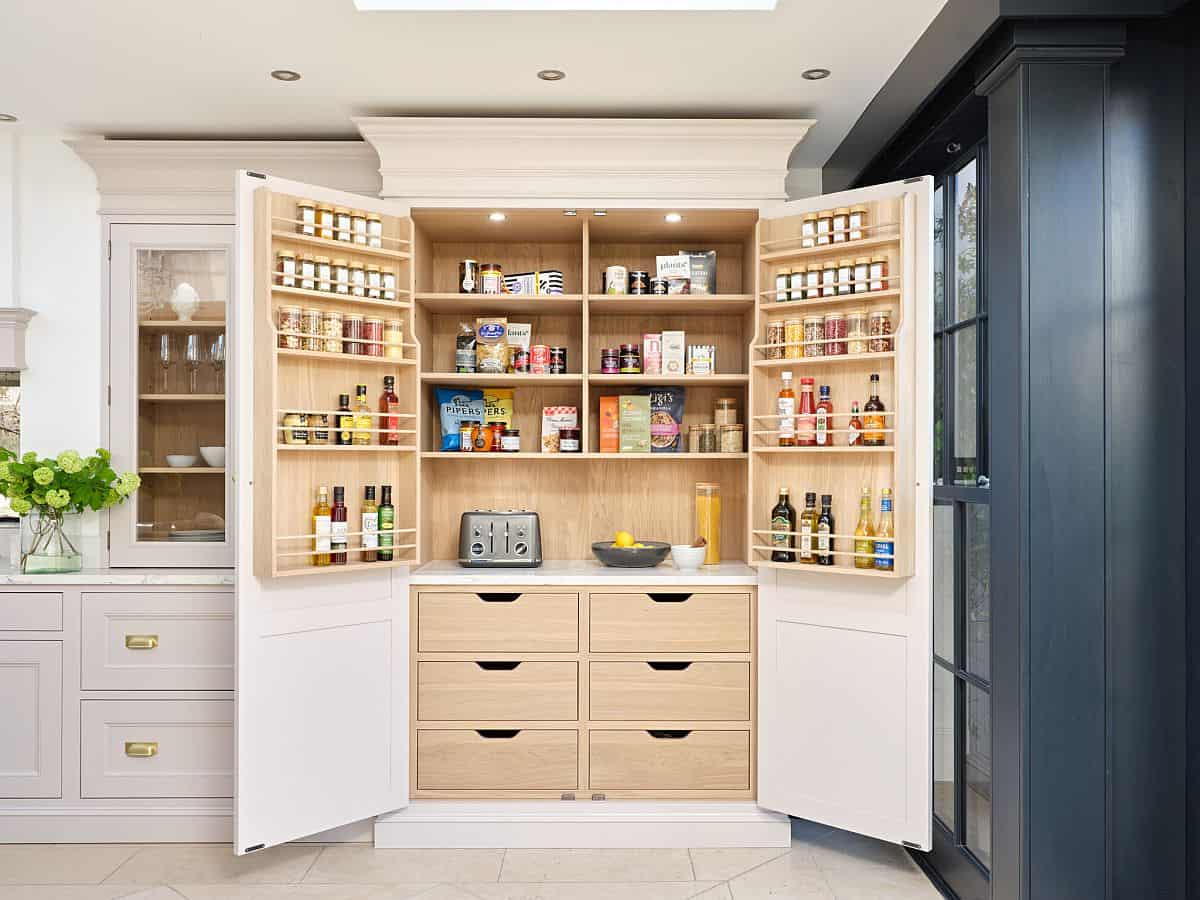 bespoke oak kitchens brompton pantry storage