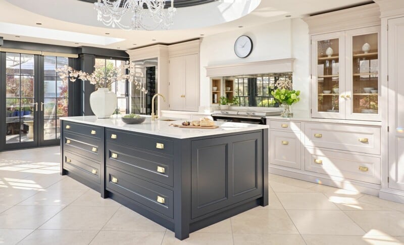 luxury oak kitchen showroom