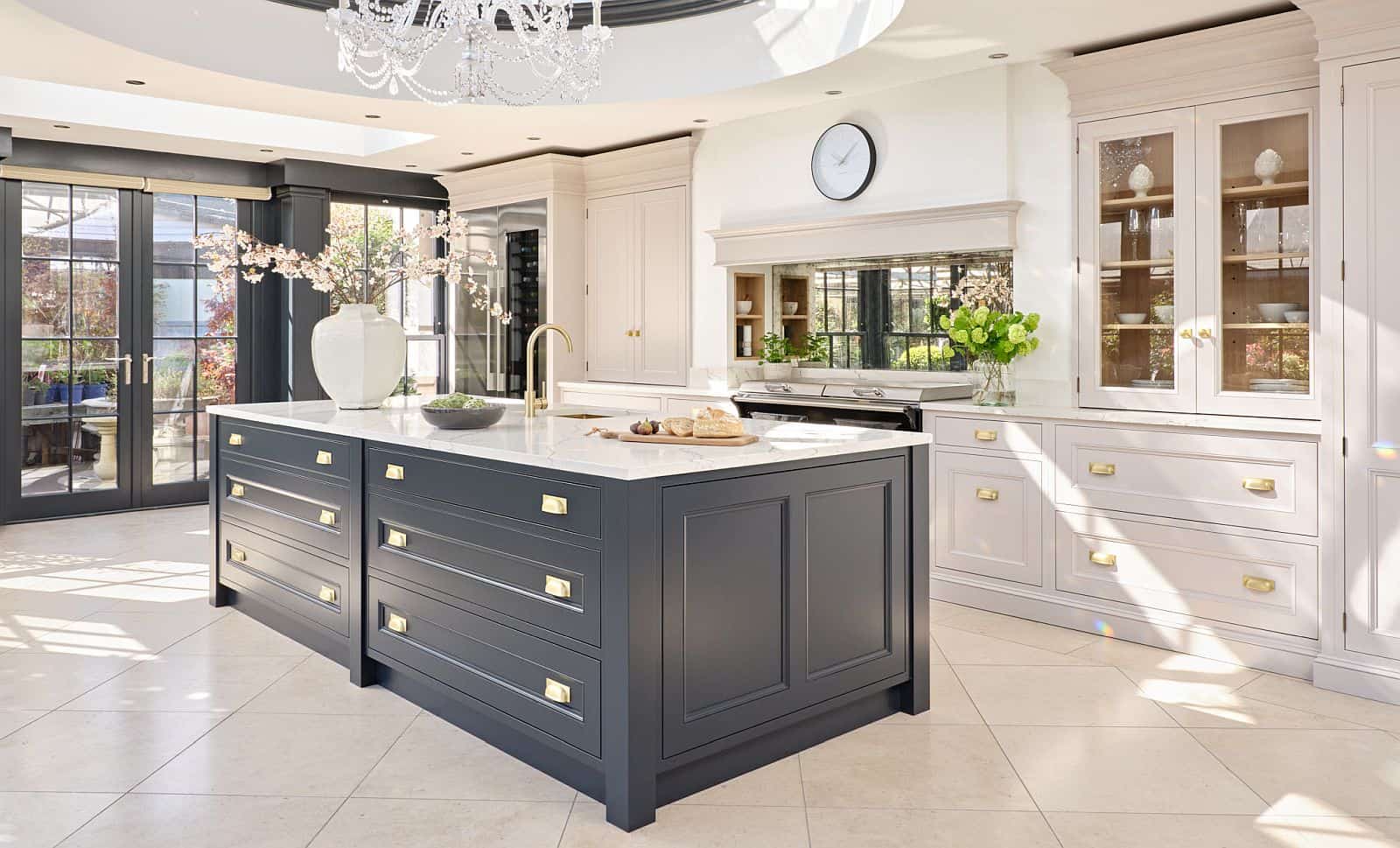 luxury oak kitchen showroom