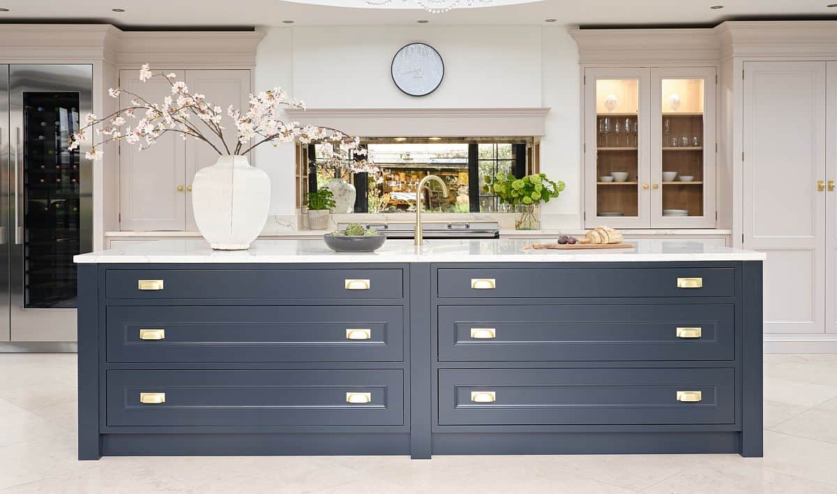 kitchen island painted halcyon grey