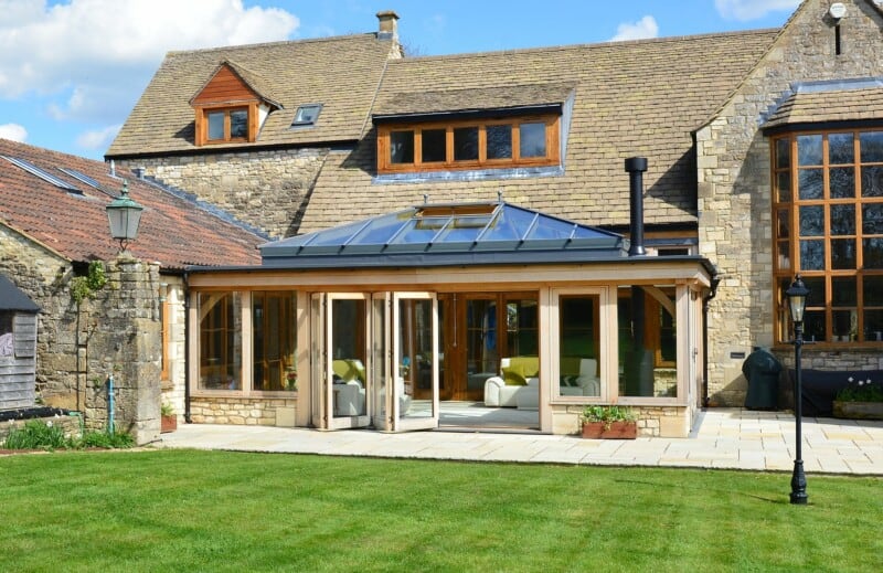 oak orangery design feature