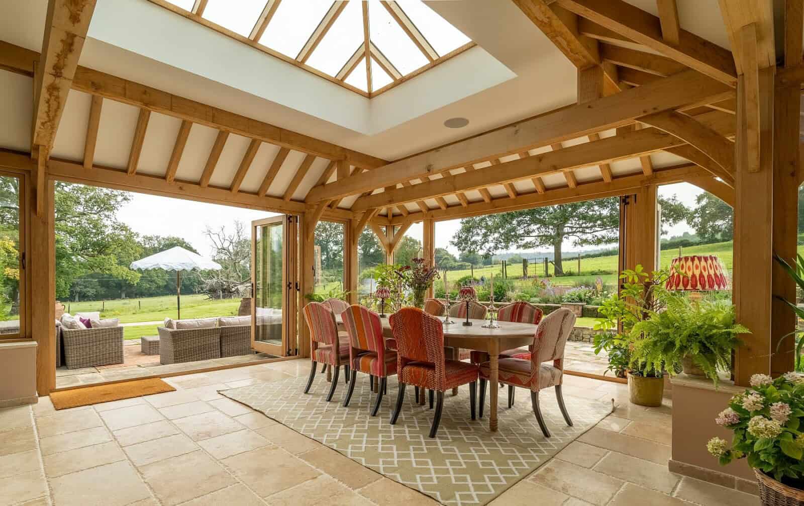 oak mansard orangery open plan interior