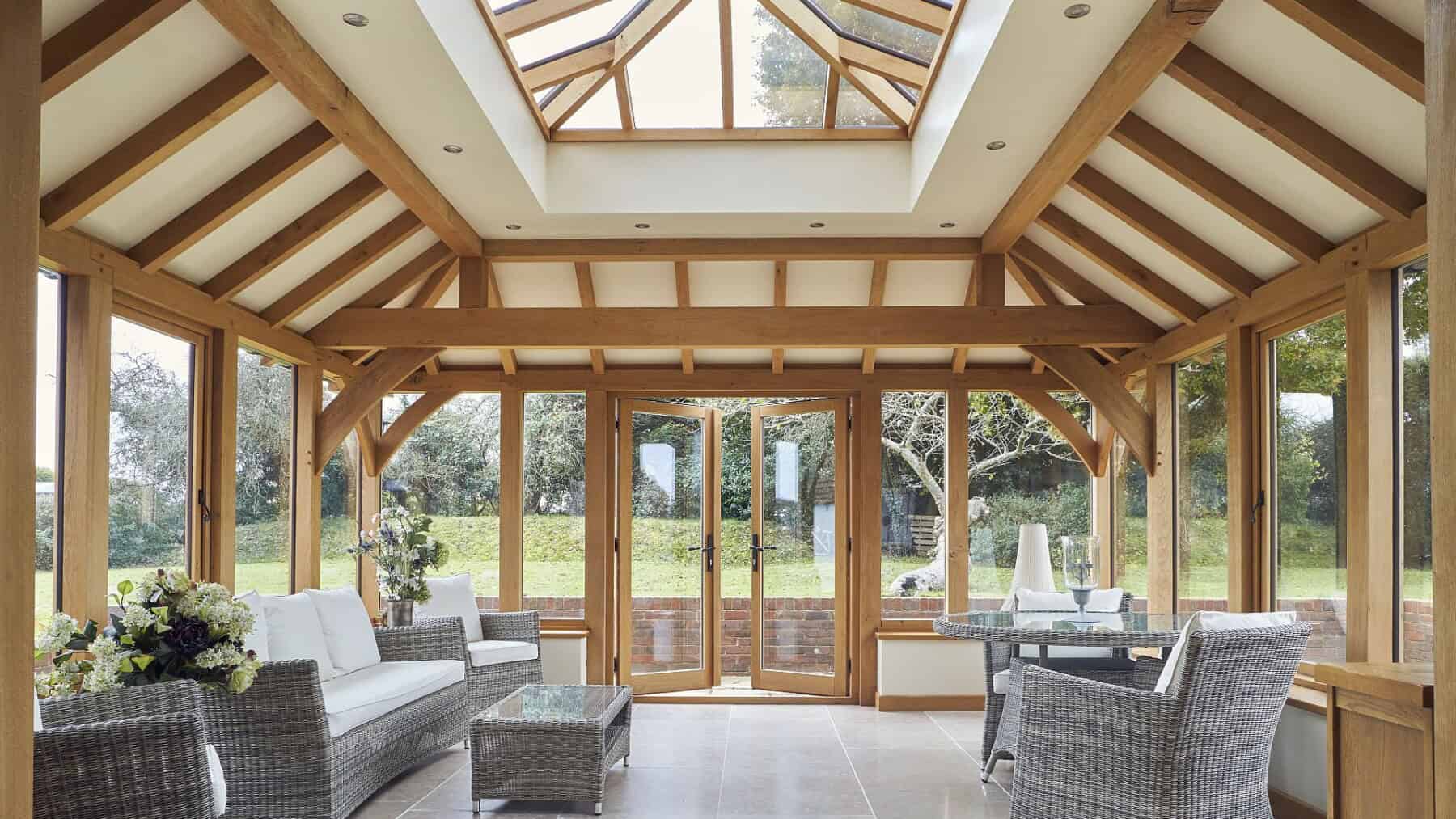 oak mansard orangery interior